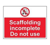 VSafety 52040BF-R'Scaffolding Incomplete Do Not Use' Sign, 400 mm x 300 mm (confezione da 3)