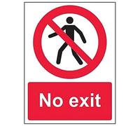 vsafety 52043 an-s "No Exit" divieto di accesso, Autoadesivo, segno, verticale, 150 mm x 200 mm, colore: nero/rosso