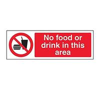 VSafety 53004AX-S 'No Food or Drink In This Area' Segnale, orizzontale, 300 mm x 100 mm (confezione da 3)