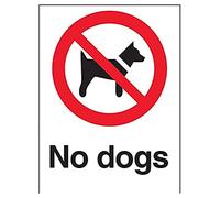 vsafety 54003 an-s "No cartello divieto" Cani, Autoadesivo, verticale, 150 mm x 200 mm, colore: nero/rosso