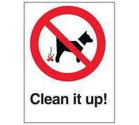 vsafety 54005 AN-R "Clean It Up." Divieto "Cane, Plastica rigida, verticale, 150 mm x 200 mm, colore: nero/rosso
