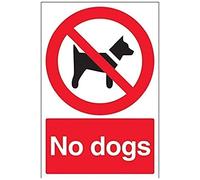 vsafety 54009 au-r "No cartello divieto" Cani, Plastica rigida, ritratto, 200 mm x 300 mm, colore: nero/rosso