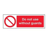 Vsafety 55009 ax-s "non usare senza guardia" Sign, paesaggio, 300 mm x 100 mm (confezione da 3)