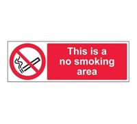 vsafety 57006bj-s "Questo non è un cartello divieto" Zona Fumatori, autoadesivi, paesaggio, 450 mm x 150 mm, colore: nero/rosso