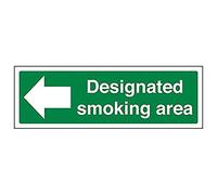VSafety 57014AX-R'Designated Smoking Area/Arrow Left' Segnale, 300 mm x 100 mm (confezione da 3)