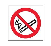 vsafety 57017 AF-S Logo "No Smoking Prohibition Sign, autoadesiva, quadrato, 100 mm x 100 mm, Nero/Rosso
