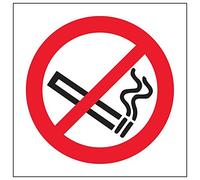 Vsafety 57018 ae-w "No smoking logo Sign, quadrato, 80 mm x 80 mm (confezione da 3)
