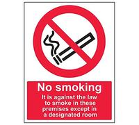 VSafety 57024BC-S'No Smoking/Against the Law' Segno verticale, 300 mm x 400 mm (confezione da 3)