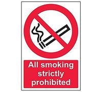 VSafety 57025AU-S'All Smoking Strictly Prohibited' Segnali, 200 mm x 300 mm (confezione da 3)