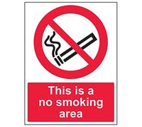 Vsafety 57027bc-s "This is a no smoking area Sign, ritratto, 300 mm x 400 mm (confezione da 3)