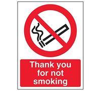 Vsafety 57028 an-s "Thank you for not smoking Sign, ritratto, 150 mm x 200 mm (confezione da 3)
