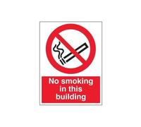 vsafety 57029bc-r cartello divieto "" No Smoking in questo edificio, Plastica rigida, verticale, 300 mm x 400 mm, colore: nero/rosso
