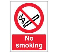 vsafety 57034 an-s cartello divieto "" No Smoking, autoadesivo, verticale, 150 mm x 200 mm, colore: nero/rosso