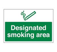 vsafety 57041ba-r "designato cartello divieto" Zona Fumatori, Plastica rigida, paesaggio, 300 mm x 200 mm, colore: verde