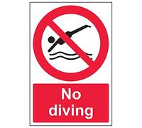 VSafety 58002AU-R'No Diving', cartello verticale, 200 mm x 300 mm (confezione da 3)