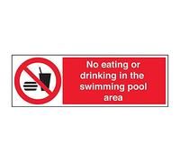 Vsafety 58014bp-r "No Eating/Drinking in area piscina" Sign, 600 mm x 200 mm (confezione da 3)