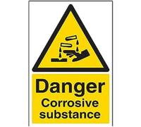 vsafety 6 a035au-r "e di avvertimento pericolo" corrosivo sostanza chimica Segno, Plastica rigida, ritratto, 200 mm x 300 mm, colore: nero/giallo