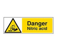 Vsafety 6 a078bp-s "pericolo acido nitrico" Sign, paesaggio, 600 mm x 200 mm (confezione da 3)