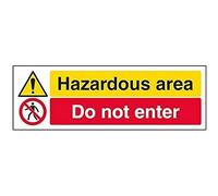 vsafety 6 a080ax-s "Zona pericolose/Non entrare Warning Sign sostanza e chimiche, vinile autoadesivo, paesaggio, 300 mm x 100 mm, Nero/Rosso/Giallo