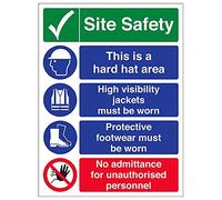 Vsafety 6 C023bc-s "multi sito di pericolo di sicurezza/No Admittance Sign, 300 mm x 400 mm (confezione da 3)