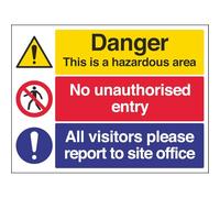 Vsafety 6 C024bf-s "pericolosi/n. ingresso/relazione..." Sign, 400 mm x 300 mm (confezione da 3)