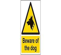 VSafety 63006AN-R, segnale di avvertimento generale con scritta in lingua inglese "Beware of The Dog", in plastica rigida, orientazione verticale, 150 x 200 mm, colore nero e giallo