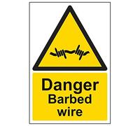 VSafety 63008AU-R'Danger - Cartello a filo spinato, verticale, 200 mm x 300 mm, confezione da 3