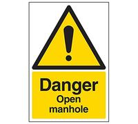 Vsafety 63045 au-s pericolo "Open Tombino" Sign, ritratto, 200 mm x 300 mm (confezione da 3)