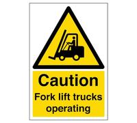 vsafety 64002 au-s "Caution elevatore camion segnale di avvertimento veicolo operativo", Autoadesivo, ritratto, 200 mm x 300 mm, colore: nero/giallo