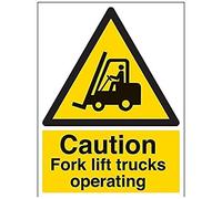 vsafety 64002bc-r "Caution elevatore camion segnale di avvertimento veicolo operativo", in plastica rigida, ritratto, 300 mm x 400 mm, colore: nero/giallo