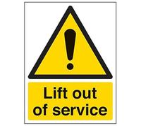 Vsafety 65001 an-s "Lift out of Service" Sign, ritratto, 150 mm x 200 mm (confezione da 3)