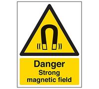 VSafety 65025AN-R'Danger Strong Magnetic Field' Segnale verticale, 150 mm x 200 mm (confezione da 3)