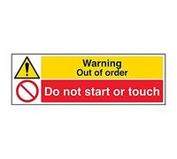 VSafety 65031BP-S' Cartello "Warning Out of Order/Do Not Start/Touch", 600 mm x 200 mm (confezione da 3)