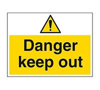 VSafety 67014BF-R - Segnale di avvertimento "Danger Keep Out", in plastica rigida, orizzontale, 400 mm x 300 mm, nero/giallo