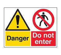 Vsafety 67059bf-s "pericolo/non entri" Sign, paesaggio, 400 mm x 300 mm (confezione da 3)