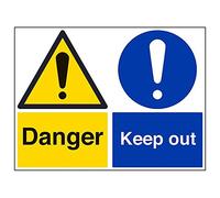 VSafety 67064BR-R'Danger/Keep Out' Segnale per paesaggio, 600 mm x 450 mm (confezione da 3)
