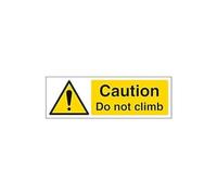 Vsafety 67111 ax-s "Caution do not Climb" Sign, paesaggio, 300 mm x 100 mm (confezione da 3)