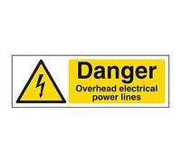 VSafety 68040AX-S'Danger Overhead Electrical Power Lines, cartello 300 x 100 mm, confezione da 3