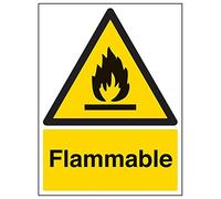 VSafety 69005BC-R'Flammable' Segnaletica verticale, 300 mm x 400 mm (confezione da 3)