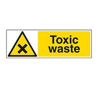 VSafety 6A063BP-S'Toxic Waste' - Segnale orizzontale, 600 x 200 mm, confezione da 3