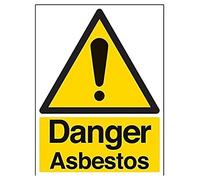 vsafety 6b001bc-r "pericolo amianto segnale di avvertimento, Plastica rigida, verticale, 300 mm x 400 mm, colore: nero/giallo