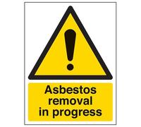vsafety 6b006an-s "amianto in corso di rimozione segnale di avvertimento, vinile autoadesivo, verticale, 150 mm x 200 mm, colore: nero/giallo