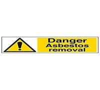 VSafety 6B008BJ-R'Danger - Segnaletica per la rimozione dell'amianto, 450 x 150 mm, confezione da 3