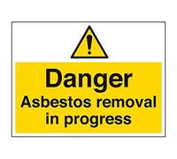 VSafety 6B012BF-S'Danger Asbestos Removal In Progress' Sign, 400 mm x 300 mm (confezione da 3)