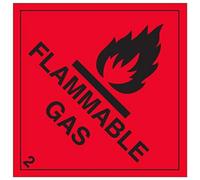 VSafety 6D002AT-S, cartello quadrato con scritta "Flammable Gas", 200 mm x 200 mm (confezione da 3)