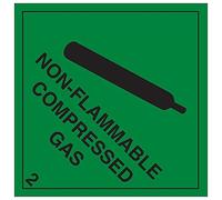 VSafety 6D008AT-S Cartello "Non-Flammable Compressed Gas", quadrato, 200 mm x 200 mm (confezione da 3)