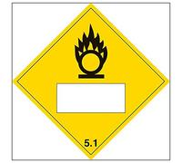 VSafety 6D031AW-S'Oxidizer 5.1 Segnale ONU per la numerazione delle sostanze pericolose, 250 mm x 250 mm (confezione da 3)
