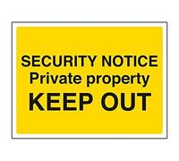 vsafety 6e019ar-r "Private Property Keep Out" Allarme sicurezza segno, Plastica rigida, orizzontale, 200 mm x 150 mm, colore: nero/giallo