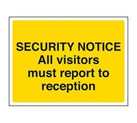 Vsafety 6e020ar-s "All Visitors must Report to reception" Sign, 200 mm x 150 mm (confezione da 3)