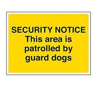 VSafety 6E024BF-R Cartello "This Area is Patrolled By Guard Dogs", 400 mm x 300 mm (confezione da 3)